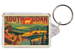 South Sudan - Artistic Double Sided Large Keyring 26SS1