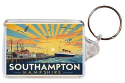 Southampton - Hampshire - Artistic Double Sided Large Keyring 26E1