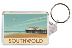 Southwold - Suffolk - Artistic Double Sided Large Keyring 26E1