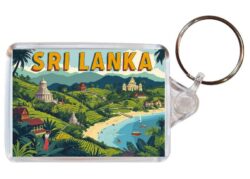 Sri Lanka - Artistic Double Sided Large Keyring 26SL1