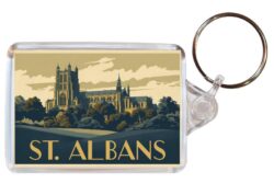 St Albans - Hertfordshire - Artistic Double Sided Large Keyring 26E1