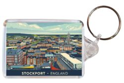 Stockport - Cheshire - Artistic Double Sided Large Keyring 26E1