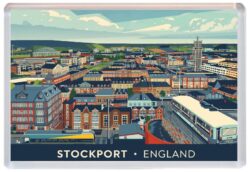 Stockport - Cheshire - Artistic Jumbo Fridge Magnet 26E1