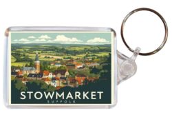 Stowmarket - Suffolk - Artistic Double Sided Large Keyring 26E1