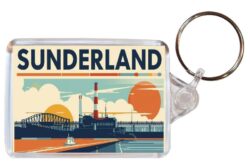 Sunderland - Tyneside - Artistic Double Sided Large Keyring 26E1