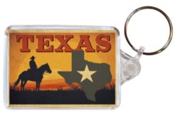 Texas - USA - Artistic Double Sided Large Keyring 26US1