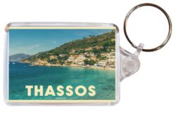Thassos - Greece - Artistic Double Sided Large Keyring 26F1