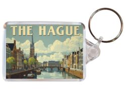 The Hague - Netherlands - Artistic Double Sided Large Keyring 26H1
