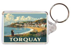 Torquay - Devon - Artistic Double Sided Large Keyring 26E1