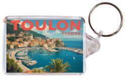 Toulon - France - Artistic Double Sided Large Keyring 26F1
