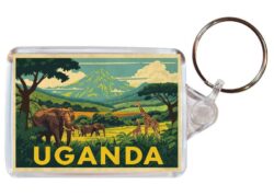 Uganda - Artistic Double Sided Large Keyring 26U1