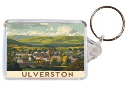 Ulverston - Cumbria - Artistic Double Sided Large Keyring 26E1