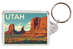 Utah - USA - Artistic Double Sided Large Keyring 26US1