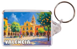 Valencia - Spain - Artistic Double Sided Large Keyring 26S1