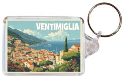 Ventimiglia - Italy - Artistic Double Sided Large Keyring 26I1