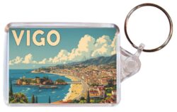 Vigo - Spain - Artistic Double Sided Large Keyring 26S1