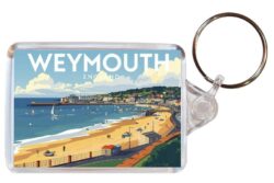 Weymouth - Dorset - Artistic Double Sided Large Keyring 26E1