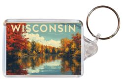 Wisconsin - USA - Artistic Double Sided Large Keyring 26US1