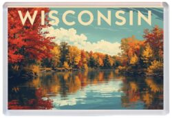 Wisconsin - USA - Artistic Jumbo Fridge Magnet 26US1