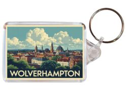 Wolverhampton - West Midlands - Artistic Double Sided Large Keyring 26E1