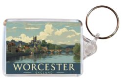 Worcester - Worcestershire - Artistic Double Sided Large Keyring 26E1