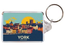 York - Yorkshire - Artistic Double Sided Large Keyring 26E1