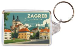 Zagreb - Croatia - Artistic Double Sided Large Keyring 26C1