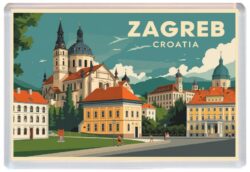 Zagreb - Croatia - Artistic Jumbo Fridge Magnet 26C1