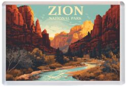 Zion National Park - USA - Artistic Jumbo Fridge Magnet 26US1