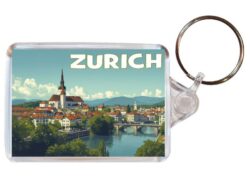 Zurich - Switzerland - Artistic Double Sided Large Keyring 26S1